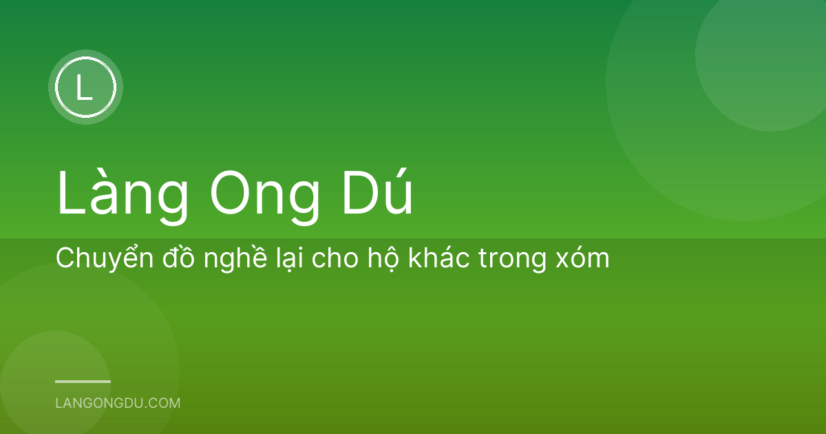 Chuyển đồ nghề lại cho hộ khác trong xóm