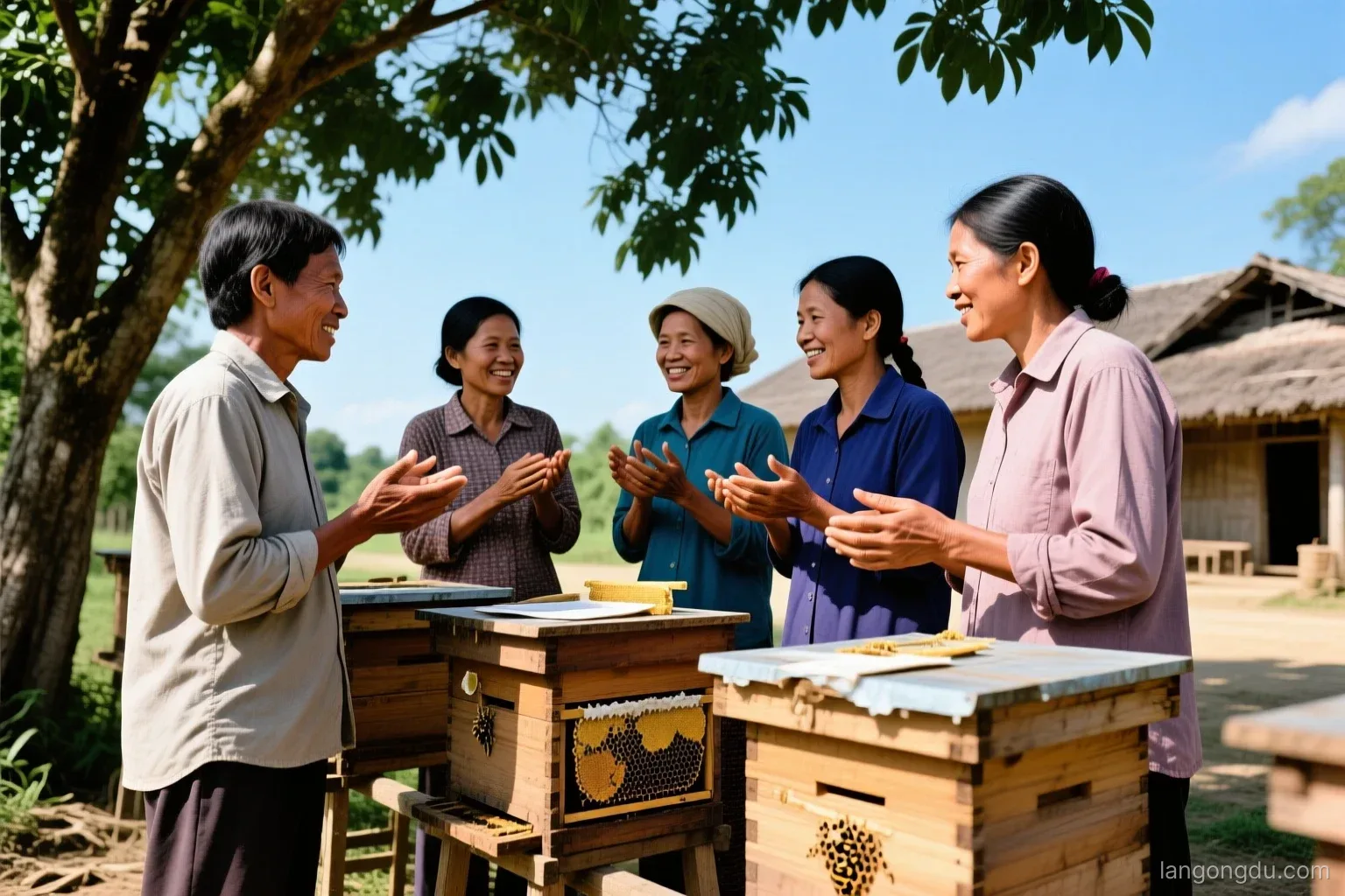 Làng nuôi ong dú cùng nhau giữ đàn qua mùa khó