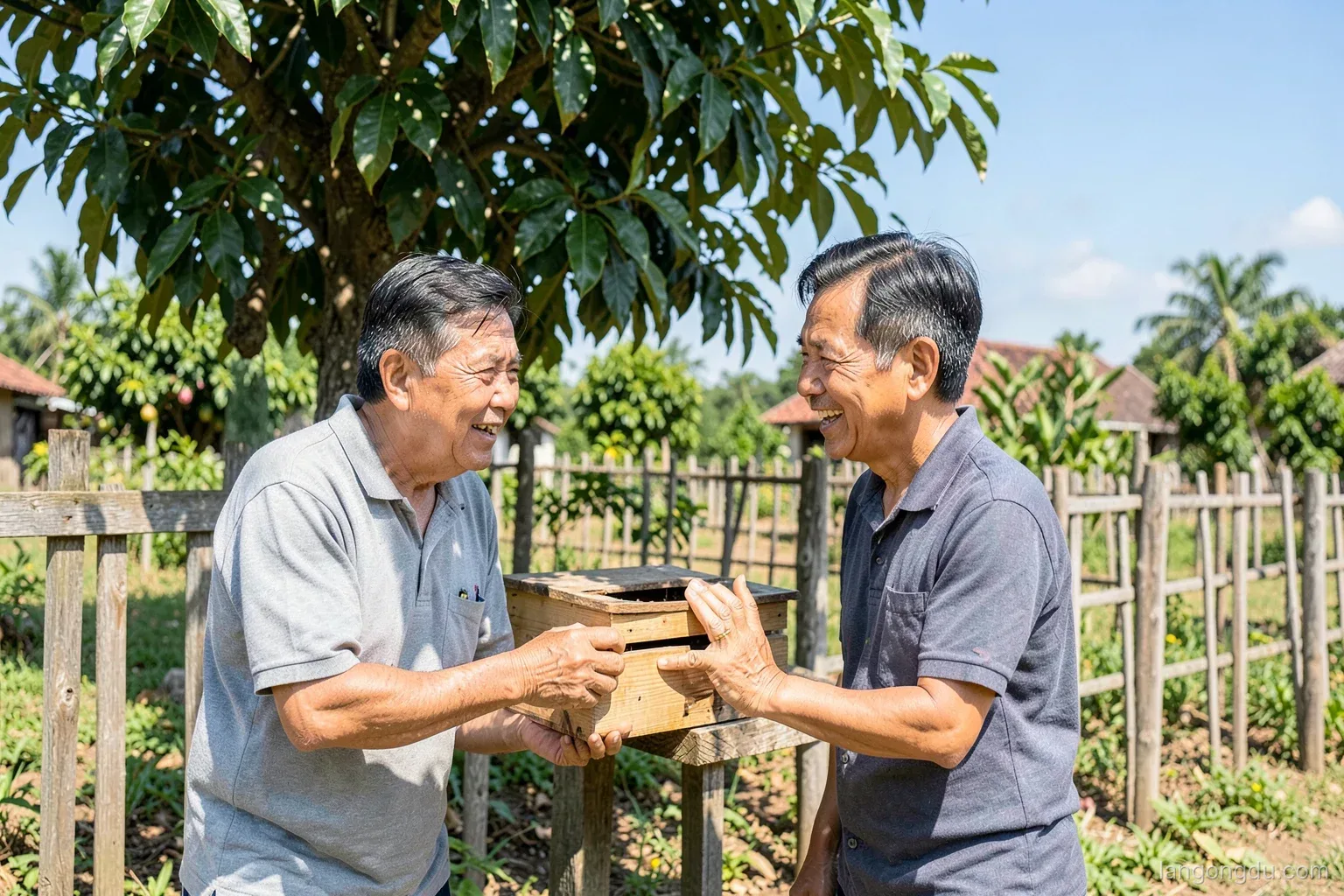 Nuôi ong dú trong vườn nhỏ và sân sau ở xóm quê