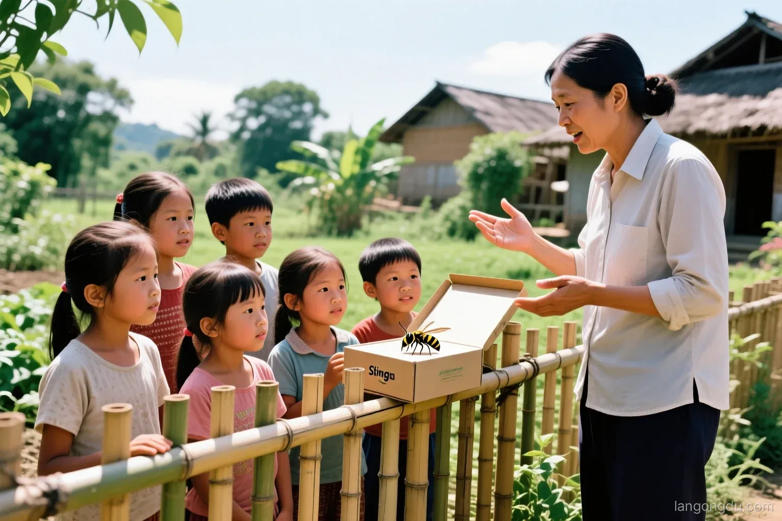 Trẻ con trong xóm và đàn ong dú: nuôi sao cho êm
