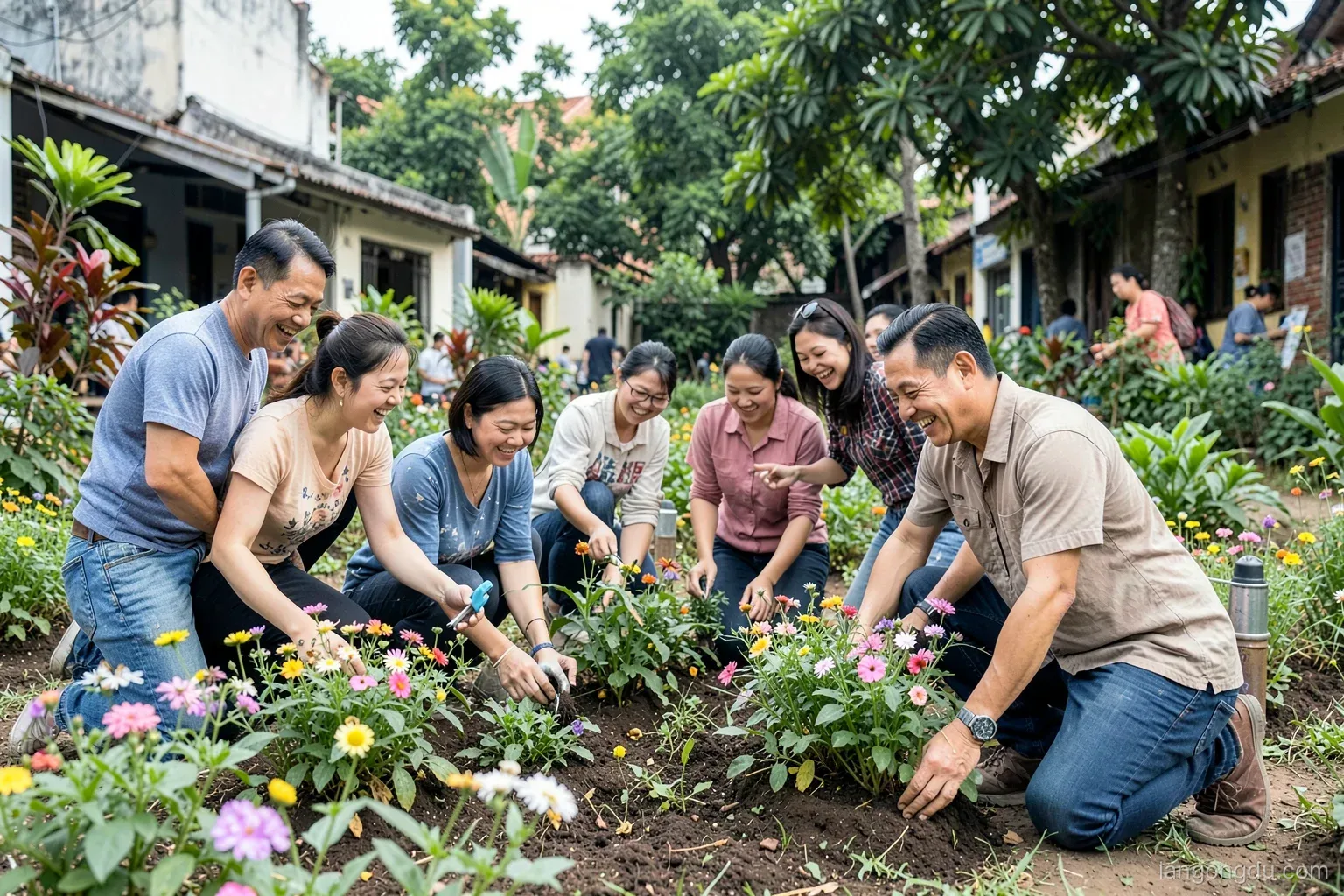 Cả xóm cùng trồng thêm cây cho ong
